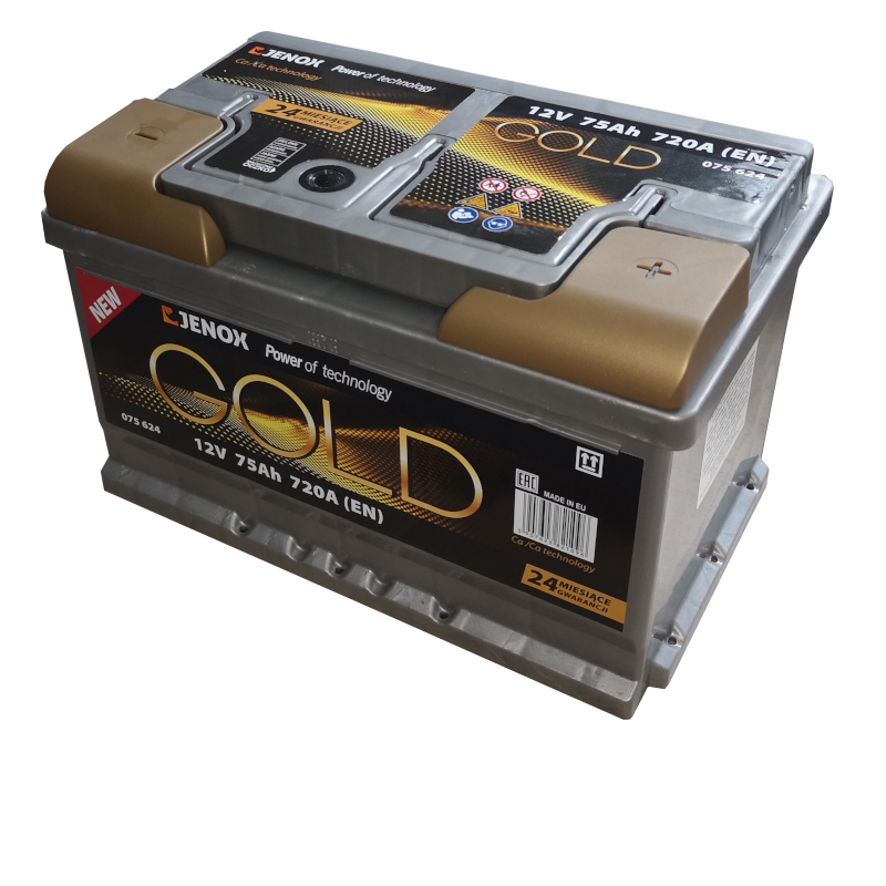 Akumulator JENOX GOLD NEW 075624 12V 75Ah 720A Polaryzacja P+ | Mocowanie :B3