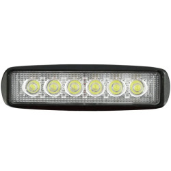 Lampa robocza diodowa prostokątna, 6 - led x 3W, 18W, 12V / 24V, 1440lm, 6000K