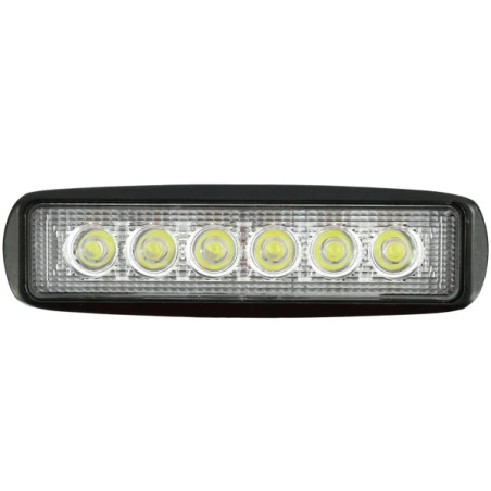 Lampa robocza diodowa prostokątna, 6 - led x 3W, 18W, 12V / 24V, 1440lm, 6000K