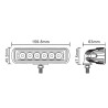 Lampa robocza diodowa prostokątna, 6 - led x 3W, 18W, 12V / 24V, 1440lm, 6000K