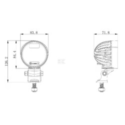 Lampa robocza LED 4000lm/40W rozproszona okrągła 12/24V