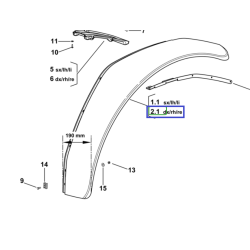 Poszerzenie błotnika Deutz-Fahr prawe 190mm 0.020.7074.0 orygniał SDF