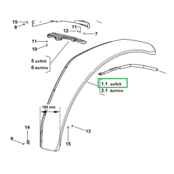 Poszerzenie błotnika Deutz Fahr lewe 190mm 0.020.7047.0 oryginał SDF