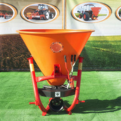 Dexwal - rozsiewacz 200L lejkowy jednotalerzowy na TUZ, Przekładnia bezobsługowa, szerokość robocza 4-14m