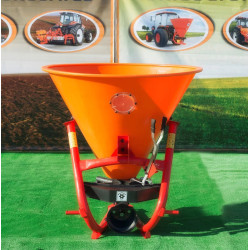 Dexwal - rozsiewacz 300L lejkowy jednotalerzowy na TUZ, Przekładnia bezobsługowa, szerokość robocza 4-14m