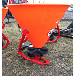 Dexwal - rozsiewacz 350L lejkowy jednotalerzowy na TUZ, Przekładnia bezobsługowa, szerokość robocza 4-14m