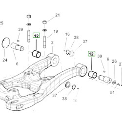 Tulejka tylna zawieszenia amortyzowanego Deutz Fahr/ Same SDF 0.024.7225.0/10