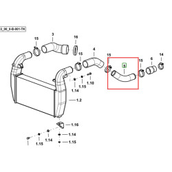 Rura intercoolera Deutz Fahr, Same, Lamborghini, Hurlimann 0.033.4873.0/10 SDF parts