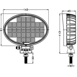 Lampa robocza LED 32W 12/24V 2560Lm 5700K(Biały neutralny) rozproszona OSRAM TT.13332