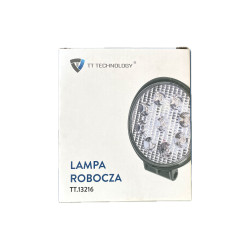 Lampa robocza 9 LED 27W 12/24V 2150 Lm 6000K rozproszona TT.13216