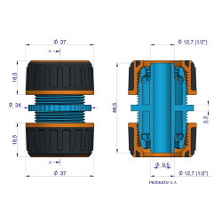 Łącznik węża 1/2" / TEGER