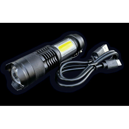 Latarka kompaktowa LED COB aluminiowa obudowa 200 lm z funkcją oświetlenia warsztatowego 500mAh USB Teger