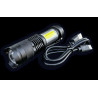 Latarka kompaktowa LED COB aluminiowa obudowa 200 lm z funkcją oświetlenia warsztatowego 500mAh USB Teger