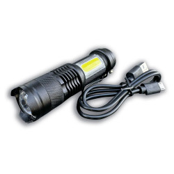 Latarka kompaktowa LED COB aluminiowa obudowa 200 lm z funkcją oświetlenia warsztatowego 500mAh USB Teger