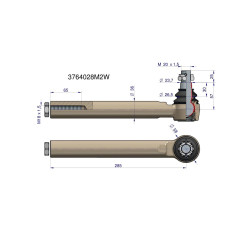 Przegub kierowniczy MF L-285mm - M18x1,5 Prawy/Lewy 3764028M2 WARYŃSKI