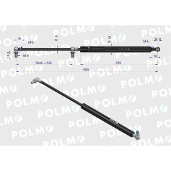 Siłownik drzwi L max. 600mm 04373763P DEUTZ POLMO
