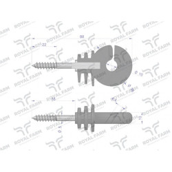 Izolatory (zestaw-250szt) do pastucha okrągły wkręcany do drewna fi 5 rf-10180507