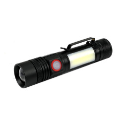 Latarka uniwersalna LED diody typu T6 COB aku.18650-1200mAh ładowany USB-C