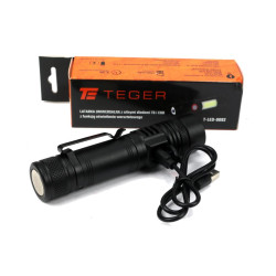 Latarka uniwersalna LED diody typu T6 COB aku.18650-1200mAh ładowany USB-C