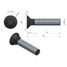 Śruba kpl. płużna podsadzana D 608 M12x60 mm kl.10.9 Waryński ( sprzedawane po 25 )