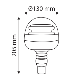 Lampa Ostrzegawcza LED 12/24 V na elastycznym trzpieniu TT.186H