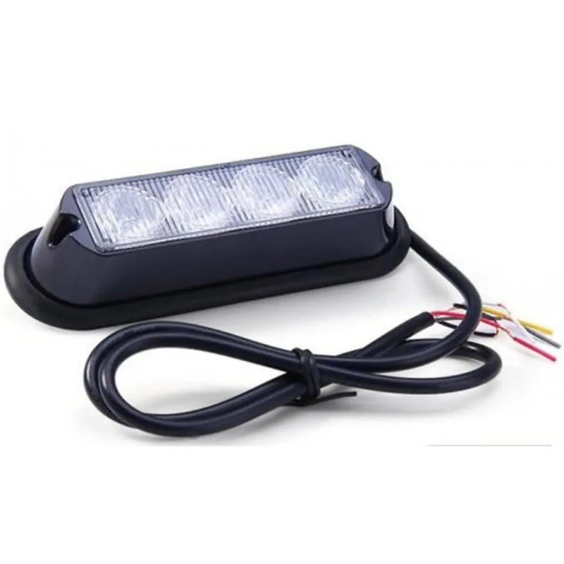 Lampa strobo 4 LED 12W 12/24V pomarańczowa Synchronizacja R65 R10 L2298-ALR