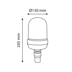 Lampa Ostrzegawcza H1 12/24 V na elastycznym trzpieniu  TT.1486