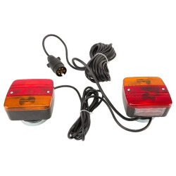 Lampy tylne zespolone  na magnes ZESTAW kabel 7,5 metry 12V wtyczka 7 pin GOPART LA65004