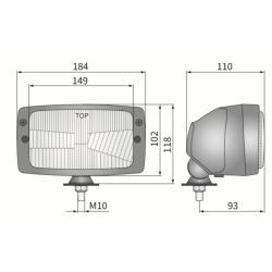 Lampa / Reflektor przedni H4 WESEM w obudowie uniwersalny L/P RE.25677.01