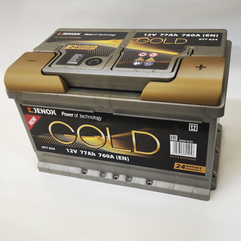 Akumulator JENOX GOLD NEW 077624 12V 77Ah 760A Polaryzacja P+ | Mocowanie :B3