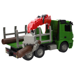 Zdalnie sterowany 1:20 Mercedes Arocs transporter z żurawiem i pniami  2,4GHz E352-003 Zabawka  Double Eagle