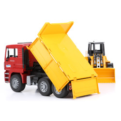 Zestaw Wywrotka Man TGA + Ładowarka Fiat - Hitachi FR 130   02752 Zabawka Bruder