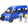 Mercedes Sprinter Bus niebieski 10 os. + 2 figurki 02670  Zabawka Bruder
