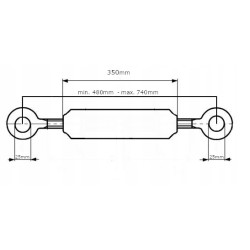 Łącznik górny cięgno łącznik centralny tzw żymka 480-740mm do C-330 M24x3mm