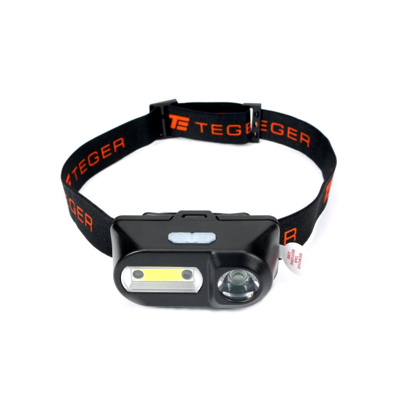 Latarka czołówka LED COB 200 Lm z czujnikiem ruchu, akumulator 18650 USB-C