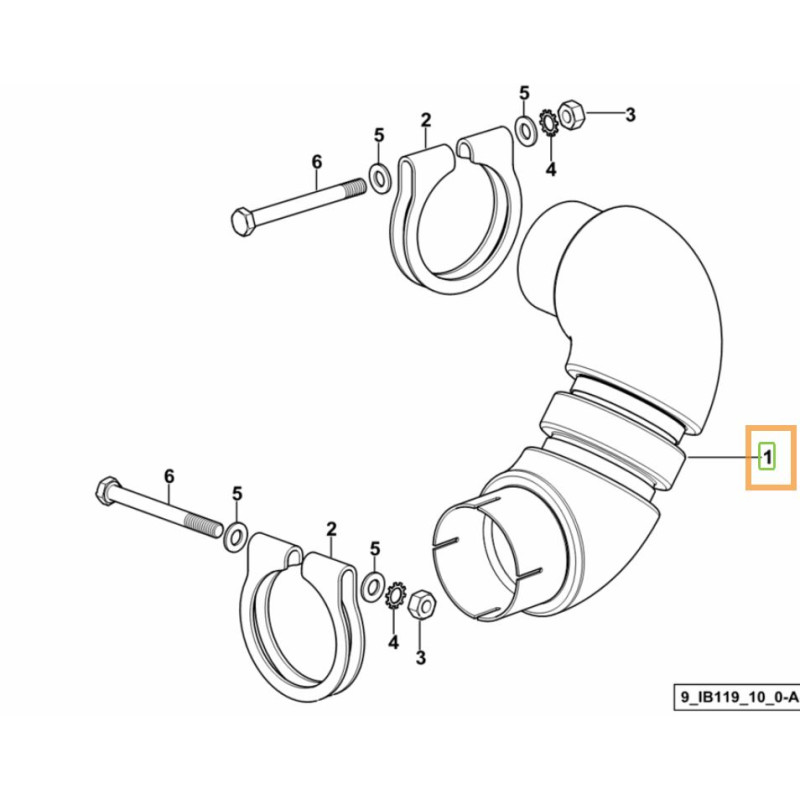 Kolano, rura tłumika spalin Deutz-Fahr, Same, Lamborghini