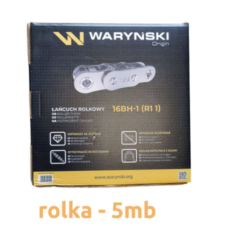Łańcuch rolkowy 16BH-1 (R1 1) 5 m wzmocniony przemysłowy  - Waryński W-L16BH1
