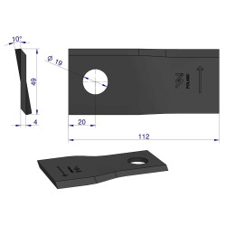 Nóż Lewy kosiarka Krone/Fella 112X48X4X19 -139888.0 - WARYŃSKI
