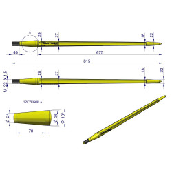 Ząb ładowacza L-810mm TUR uniwersalny prosty 5193-FT1N W9132-810P WARYŃSKI