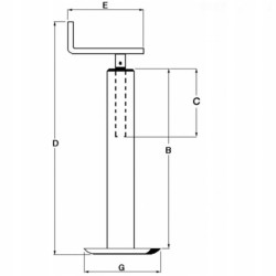 Stopa podporowa SIMOL h-460mm 300kg P525, 91426,P527