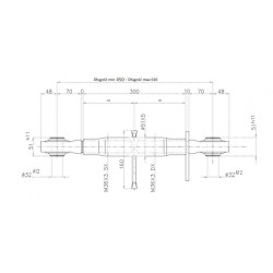 Łacznik centralny kat 3/3 L-450-610mm M36x3