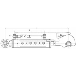 Łącznik górny hydrauliczny tzw żymka KAT.2 szybkozłącze CBM 620 - 920mm