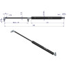 Siłownik szyby przedniej, drzwi L max. 240mm, Siła 150N pasuje do CASE IH, DEUTZ producent POLMO 04414158P