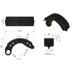 Szczęki hamulca roboczego Deutz-Fahr 04399854W (zestaw , 4 szt. komplet) - Waryński