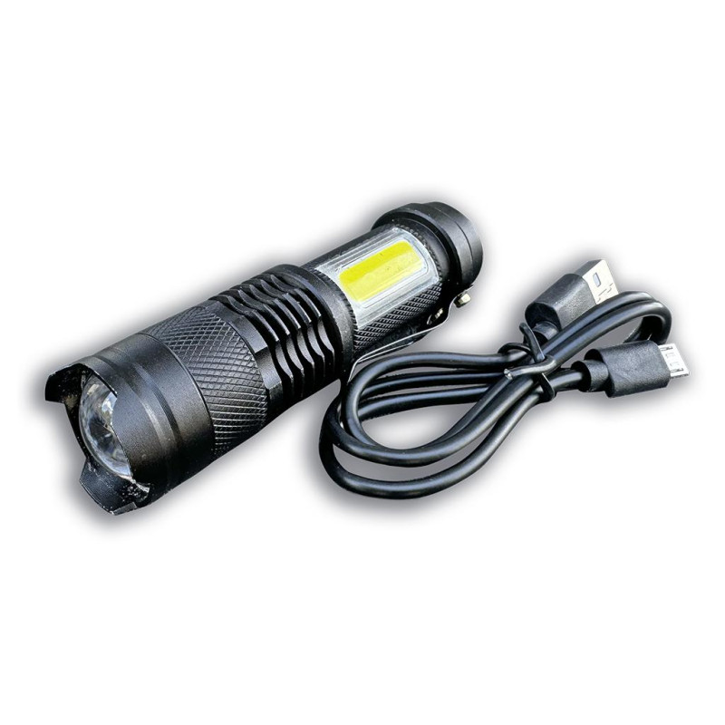 Latarka kompaktowa LED COB aluminiowa obudowa 200 lm z funkcją oświetlenia warsztatowego 500mAh USB Teger Latarka kompaktowa LED COB aluminiowa obudowa 200 lm z funkcją oświetlenia warsztatowego 500mAh USB Teger
