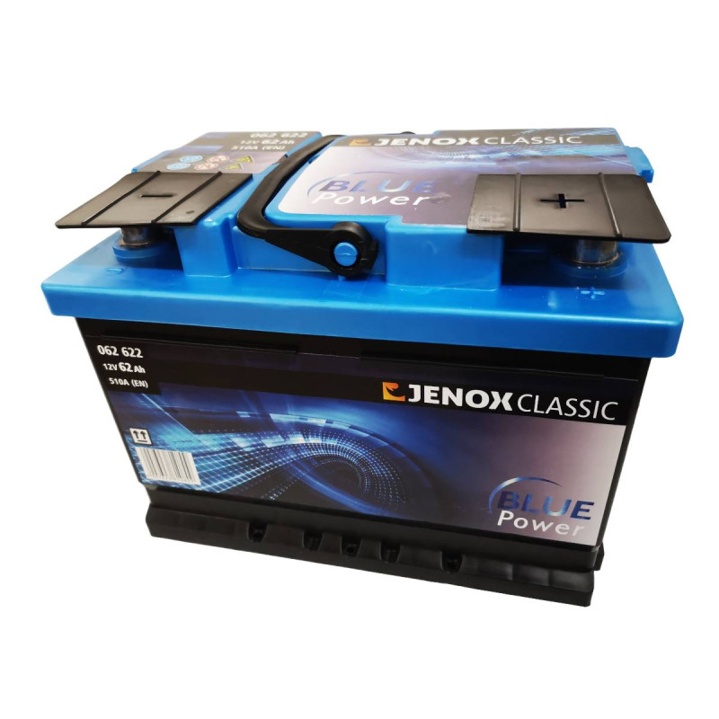 Akumulator JENOX CLASSIC 062622 12V 62Ah 510A Polaryzacja P+ | Mocowanie :B3 Akumulator JENOX CLASSIC 062622 12V 62Ah 510A Polaryzacja P+ | Mocowanie :B3
