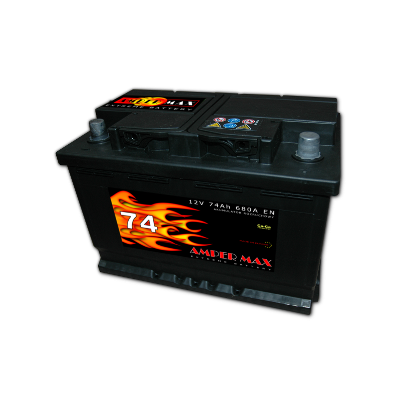 Akumulator Amper MAX 12V 74Ah 680A Polaryzacja P+ | Mocowanie :B13 Akumulator Amper MAX 12V 74Ah 680A Polaryzacja P+ | Mocowanie :B13