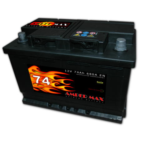 Akumulator Amper MAX 12V 74Ah 680A Polaryzacja P+ | Mocowanie :B13