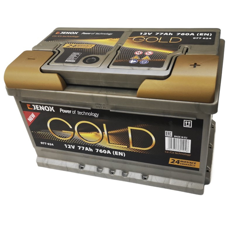 Akumulator JENOX GOLD NEW 077624 12V 77Ah 760A Polaryzacja P+ | Mocowanie :B3