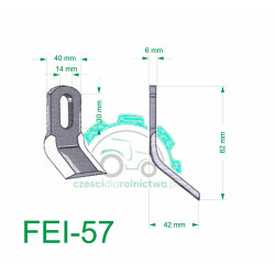 Nóż kosiarki typu Y otwór fasolka 14x30  FEI-57 Ferri, Pronar